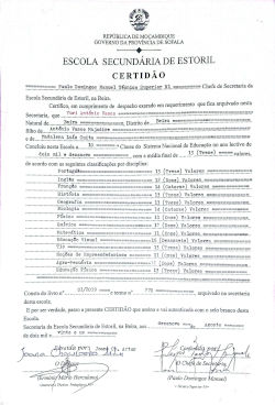 Certificado da 10ª Classe